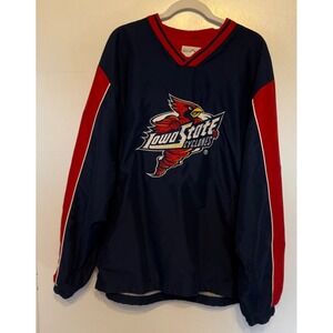 58 Sports Iowa State Cyclones Pullover Windbreaker Jacket Navy Blue Mens XL